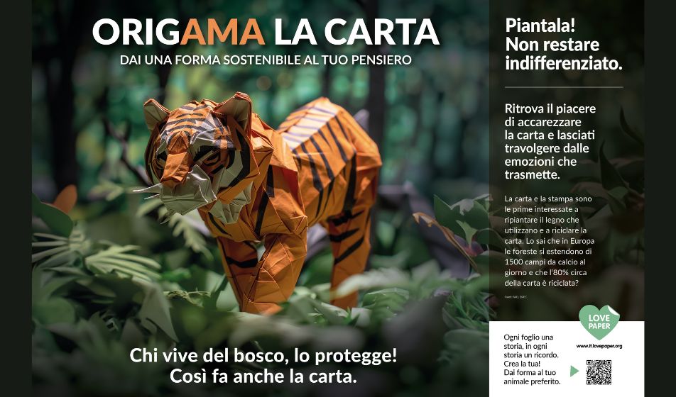 ORIGAMA LA CARTA, la campagna di comunicazione sulla sostenibilità della carta